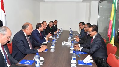 ننشر تفاصيل لقاء السيسي ورئيس الوزراء الأثيوبي - صور
