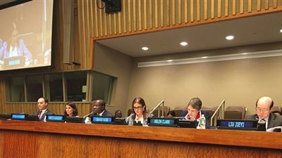 وزيرة التعاون الدولى تلقى كلمة مصر فى جلسة 