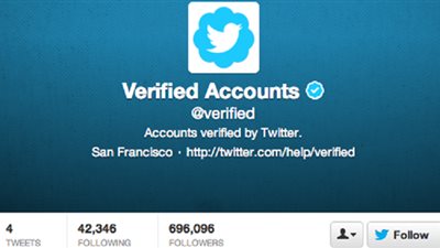 علامة تويتر الزرقاء 