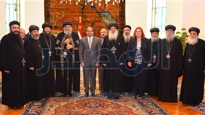 تفاصيل لقاء السيسي بالبابا تواضروس والوفد الكنسي