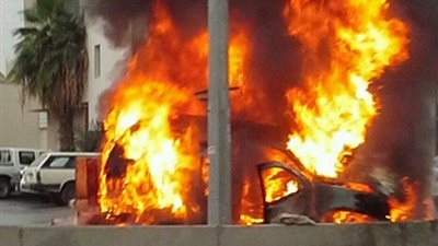 3 ملثمون يشعلون النيران فى 4 سيارات بـ«جراج» وحدة محلية بالفيوم