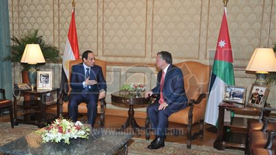  سوريا والعراق وفلسطين فى مقدمة مباحثات السيسى وعبدالله بالاردن 