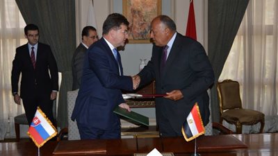 وزير الخارجية يلتقى نظيره السلوفاكى المرشح لمنصب أمين عام الأمم المتحدة