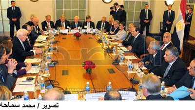  نص كلمة السيسي في الاجتماع مع قيادات غرفة التجارة الأمريكية (صور)