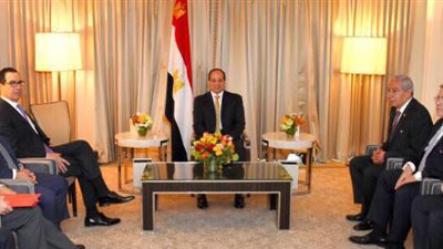 الرئيس السيسي يلتقى ستيف منوشن وزير الخزانة الأمريكي