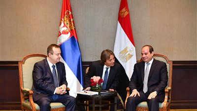 السيسي يبحث مع رئيس البرلمان الصربي سبل تطوير العلاقات الثنائية