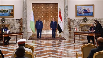 السيسي ونظيره الجيبوتي يشهدان توقيع عدد من مذكرات التفاهم بين البلدين