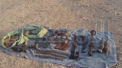 القوات المسلحة: ضبط وكر متفجرات و9 مزارع مخدرات بوسط سيناء