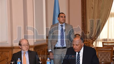 شكري يستقبل وفد مجلس الأمن بوزارة الخارجية 