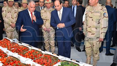 السيسي يفتتح 7 آلاف و100 صوبة زراعية بالعاشر من رمضان
