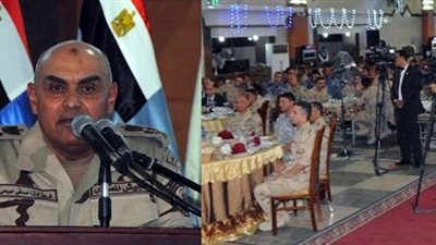 صدقي صبحي أثناء الإفطار مع الجيش الثاني: الفرد المقاتل هو الثروة الحقيقية (صور)