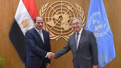 السيسي يبحث مع سكرتير عام الأمم المتحدة تطورات الأوضاع في فلسطين