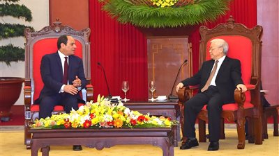 تفاصيل لقاء السيسي وسكرتير عام الحزب الشيوعي الفيتنامي