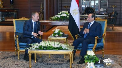 السيسي يستقبل رئيس المجلس الأوروبي