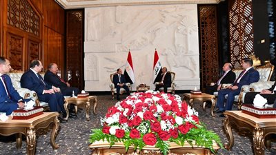 السيسي يلتقي رئيس جمهورية العراق في بغداد