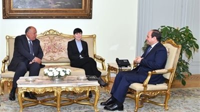 السيسي يبحث مع وزيرة خارجية النرويج تطورات القضية الفلسطينية