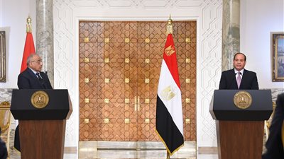 نص كلمة السيسي خلال المؤتمر الصحفي مع رئيس وزراء العراق