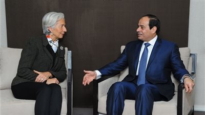 السيسي يلتقي مديرة صندوق النقد على هامش قمة العشرين