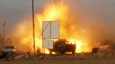 احباط محاولة اقتحام قسم الشيخ زويد بسيارة مفخخة وإصابة مجندين