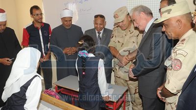صور: القوات المسلحة تفتتح مدرستين جديدتين ومعهدا أزهريا بجنوب سيناء