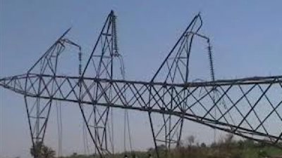 الكهرباء : تعرض برج التعليق بخط الزقازيق - بهتيم لعمل تخريبى
