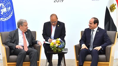 السيسي يؤكد لـ «جوتيريش» دعم مصر لجهود السلم والأمن الدوليين