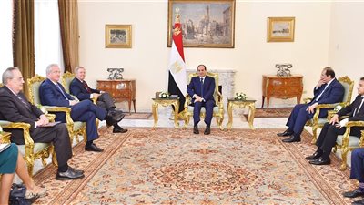 السيسي يبحث مع وفد مجلس الشيوخ الأمريكي تعزيز التعاون المشترك