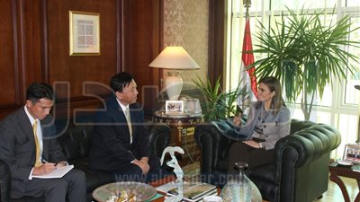 وزيرة التعاون الدولي تبحث مع السفير الياباني العلاقات الاقتصادية الثنائية