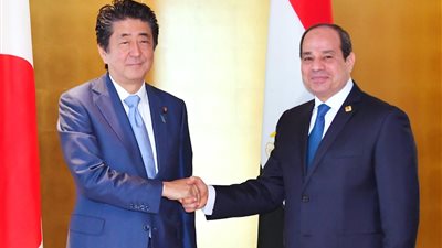 مباحثات قمة موسعة بين السيسي ورئيس وزراء اليابان