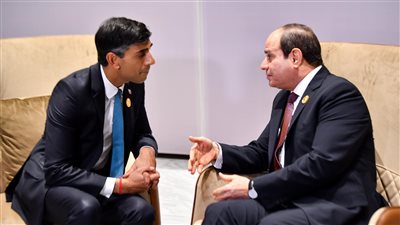 السيسي يبحث مع رئيس الوزراء البريطاني سبل تعزيز التعاون الثنائي بين البلدين