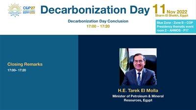 غدًا.. إنطلاق فاعليات اليوم المخصص لإزالة الكربون ضمن قمة COP 27