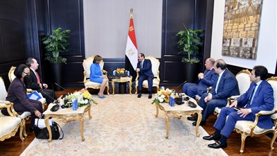 السيسي يعقد جلسة مباحثات موسعة مع رئيسة مجلس النواب الأمريكي