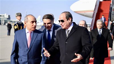 الرئيس السيسي يصل إلي مدينة باكو عاصمة أذربيجان