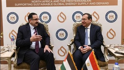 «الملا» يستقبل رئيس سلطة الطاقة والموارد الطبيعية الفلسطينية على هامش «إيجبس 2023»