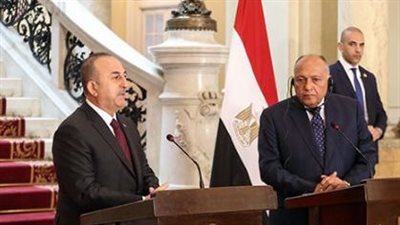 وزير الخارجية يبحث مع نظيره التركي قضايا العلاقات الثنائية والأوضاع الاقليمية