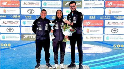 وزير الرياضة يهنئ سلمي عبد المقصود لتتويجها ببرونزية كأس العالم للخماسي الحديث