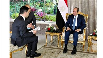 السيسي  في حوار لصحيفة «أساهي» اليابانية: نرفض التدخل في  شئون الدول 