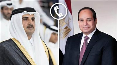 الرئيس السيسي يتلقى اتصالًا هاتفيًا من أمير قطر للتهنئة بحلول عيد الأضحى 