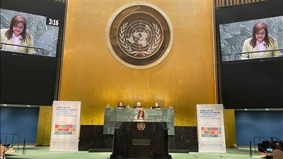 وزيرة التخطيط تلقى بيان مصر بمنتدى التنمية المستدامة فى نيويورك