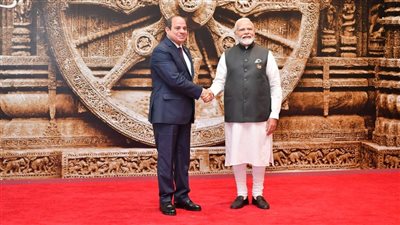 رئيس وزراء الهند يستقبل السيسي بمقر انعقاد قمة العشرين