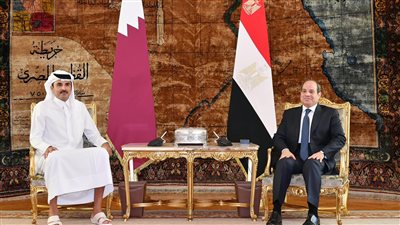 السيسي وأمير قطر يتفقان على مواصلة تفعيل أطر التعاون بين البلدين
