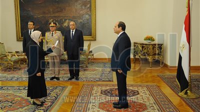 أماني الرافعي تؤدي اليمين الدستورية رئيسا للنيابة الإدارية أمام السيسي