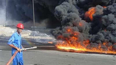 السيطرة على حريق خط البترول بطريق «القاهرة - الإسماعيلية» الصحراوى