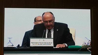 وزير الخارجية يلقى كلمة 