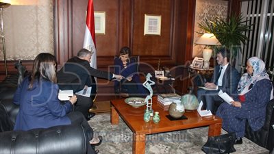 سحر نصر تبحث مع السفير الفرنسي زيارة فرنسوا أولاند للقاهرة 