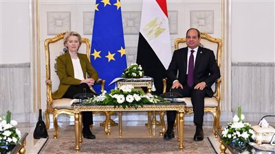  السيسي يؤكد خلال لقائه رئيسة المفوضية الأوروبية على ضرورة إنفاذ المساعدات الإغاثية لغزة