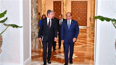 الرئيس السيسي يبحث مع وزير الخارجية الأمريكي تعزيز جهود وقف الحرب في غزة