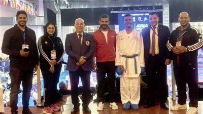 معاذ مصطفى بطل مصر يحصد ذهبية بطولة العالم للكاراتيه بإيطاليا