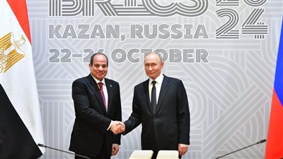 الرئيس السيسي ونظيره الروسي يعقدان جلسة مباحثات موسعة على هامش قمة البريكس