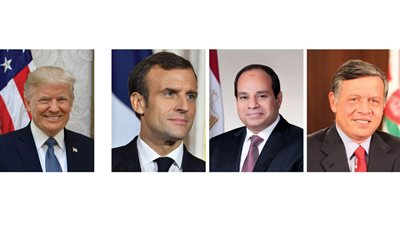 قادة مصر وفرنسا والأردن يبحثون مع الرئيس الأمريكي الوقف الفوري للحرب بغزة